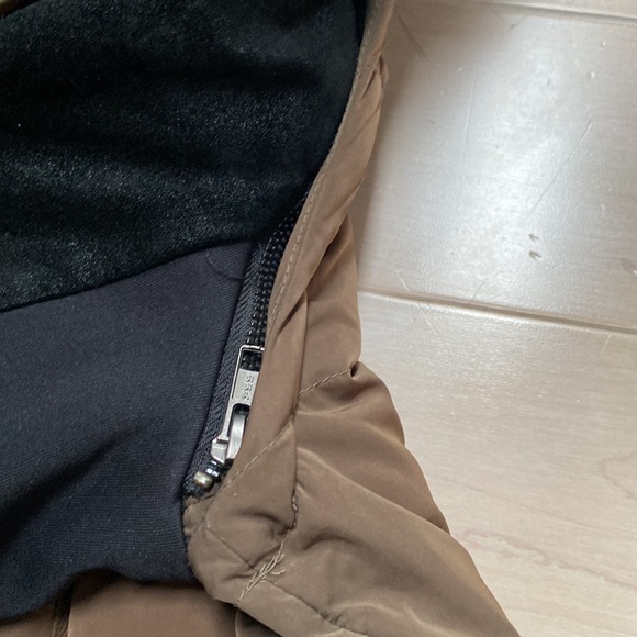 Maje leather sleeves raccoon fur hood warm removable sleeve down warm jacket 2 - Picture 8 of 15